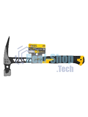 Молоток кровельщика Denzel 600 г, цельнокованый, боек с магнитом, двухкомп. обрезин. рук-ка