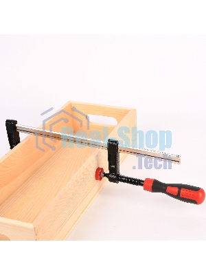 Струбцина F-образная усиленная Deli DL111280Z 800x120 мм, макс. усилие зажима 3500N, резьба 16мм