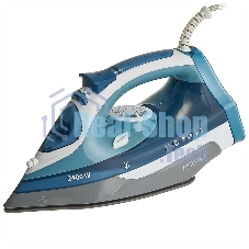 Утюг Delta LUX DL-712 белый с серо-голубым, 2400 Вт, 30 г/мин, 150 г/мин, 350 мл