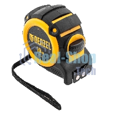 Рулетка Denzel 10м х 32мм, автоматич. фиксац., нейлон. покрытие, магнит. зацеп, двухстор. разметка