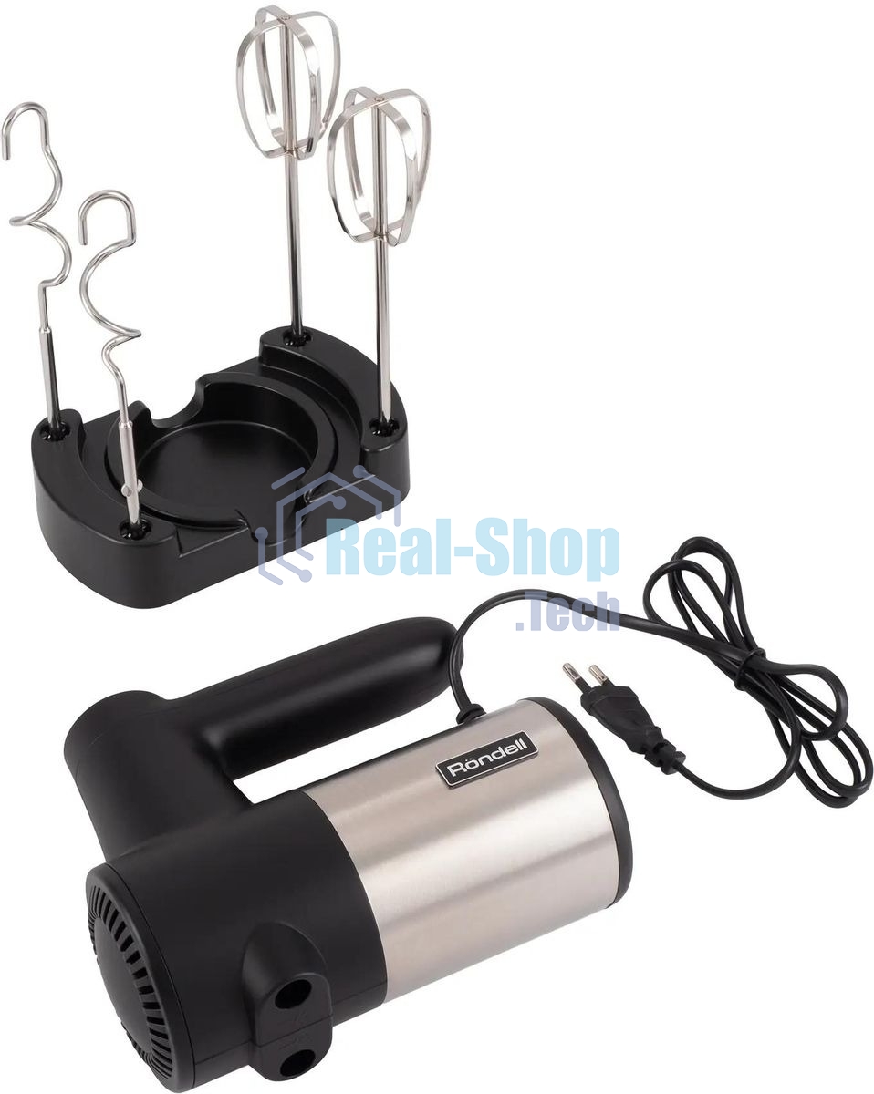 Миксер ручной Rondell RDE-1354 800Вт черный/серебристый