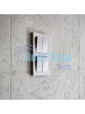 Выключатель двухклавишный WERKEL (cеребряный рифленый) W1120009