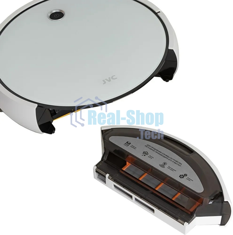 Робот-пылесос JVC JH-VR510 белый, 2500 мА·ч Li-Ion, уборка сухая/влажная, пылесборник контейнер 0.5 л