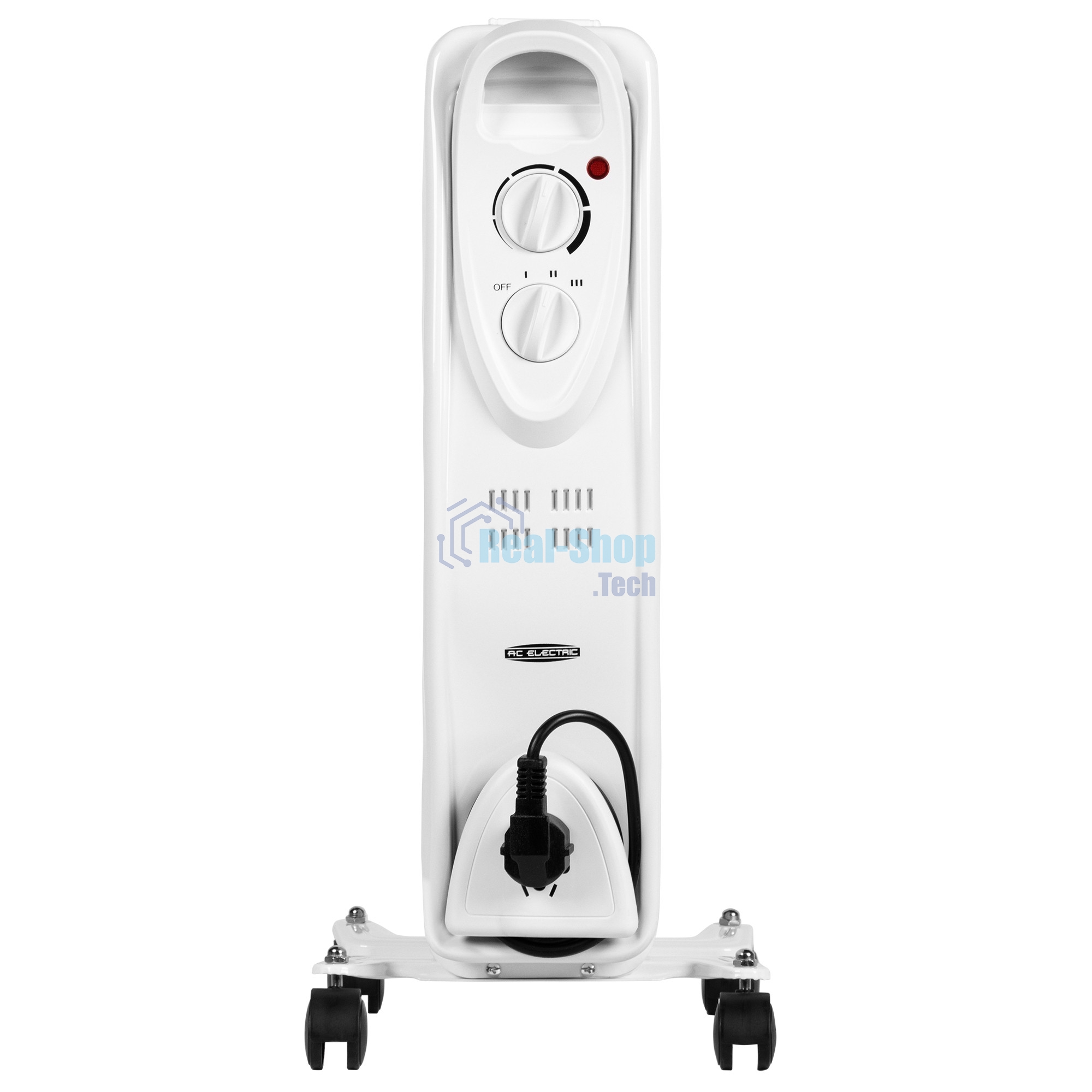 Обогреватель масляный AC ELECTRIC AOH/BM-09BW 2000 (9 секций) белый, 2000 Вт, 20 м2, термостат