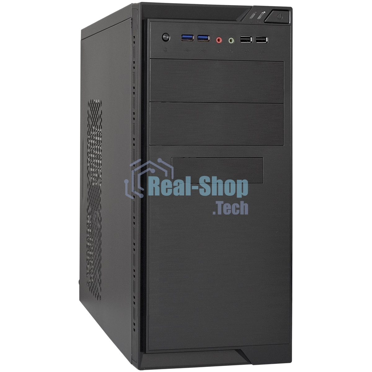 Компьютерный корпус Minitower ExeGate MA-372UX Black, mATX UN350, 120мм 2*USB+2*USB3.0, Audio