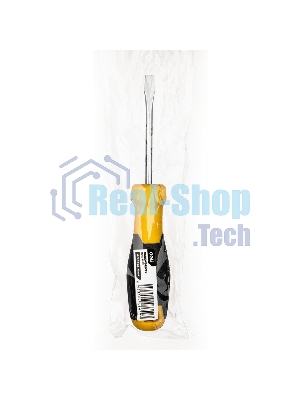 Отвертка шлицевая Deli DL6350751 5х75мм CR-V, Двухкомпонентная ручка. Хромированная