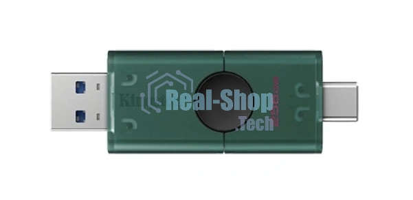 Флешка USB Kingston 256Gb DataTraveler DTDEG2/256Gb, USB3.2, Type-C, зеленая