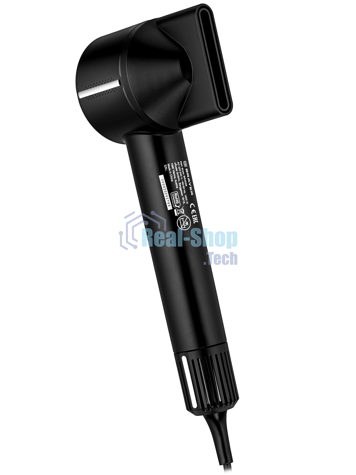 Фен BRAYER BR3028 черный, 1600 Вт, ионизация
