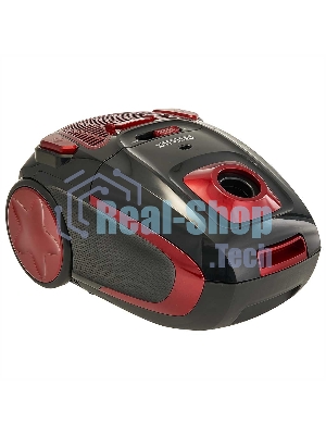 Пылесос Delta LUX DL-0848 черный/красный, 400/2200 Вт, уборка сухая, пылесборник мешок 3,5 л
