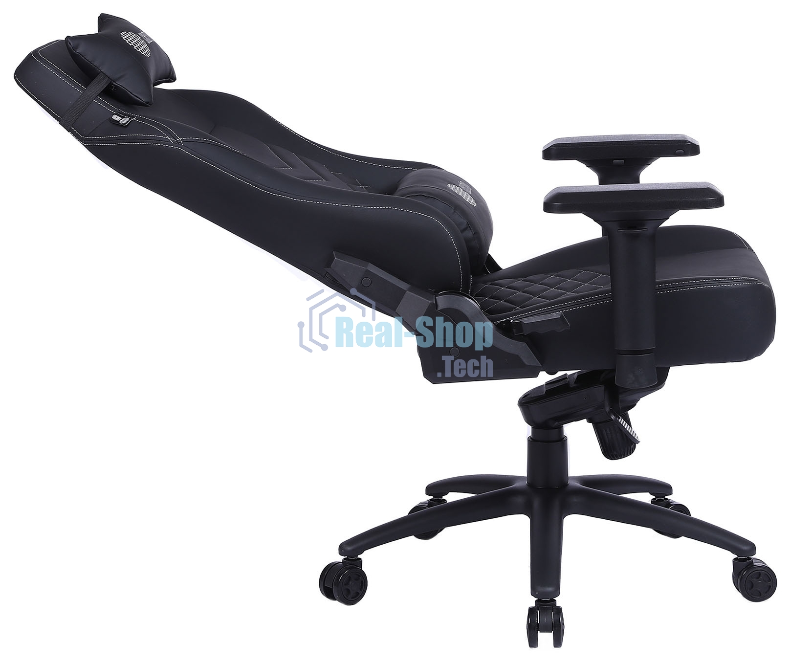 Кресло игровое Cactus CS-CHR-0112BL-M, массажное, с подголовником, черный