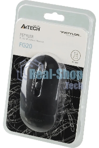 Мышь беспроводная A4Tech Fstyler FG20S серый, 2000 dpi, радиоканал, USB, кнопки - 3