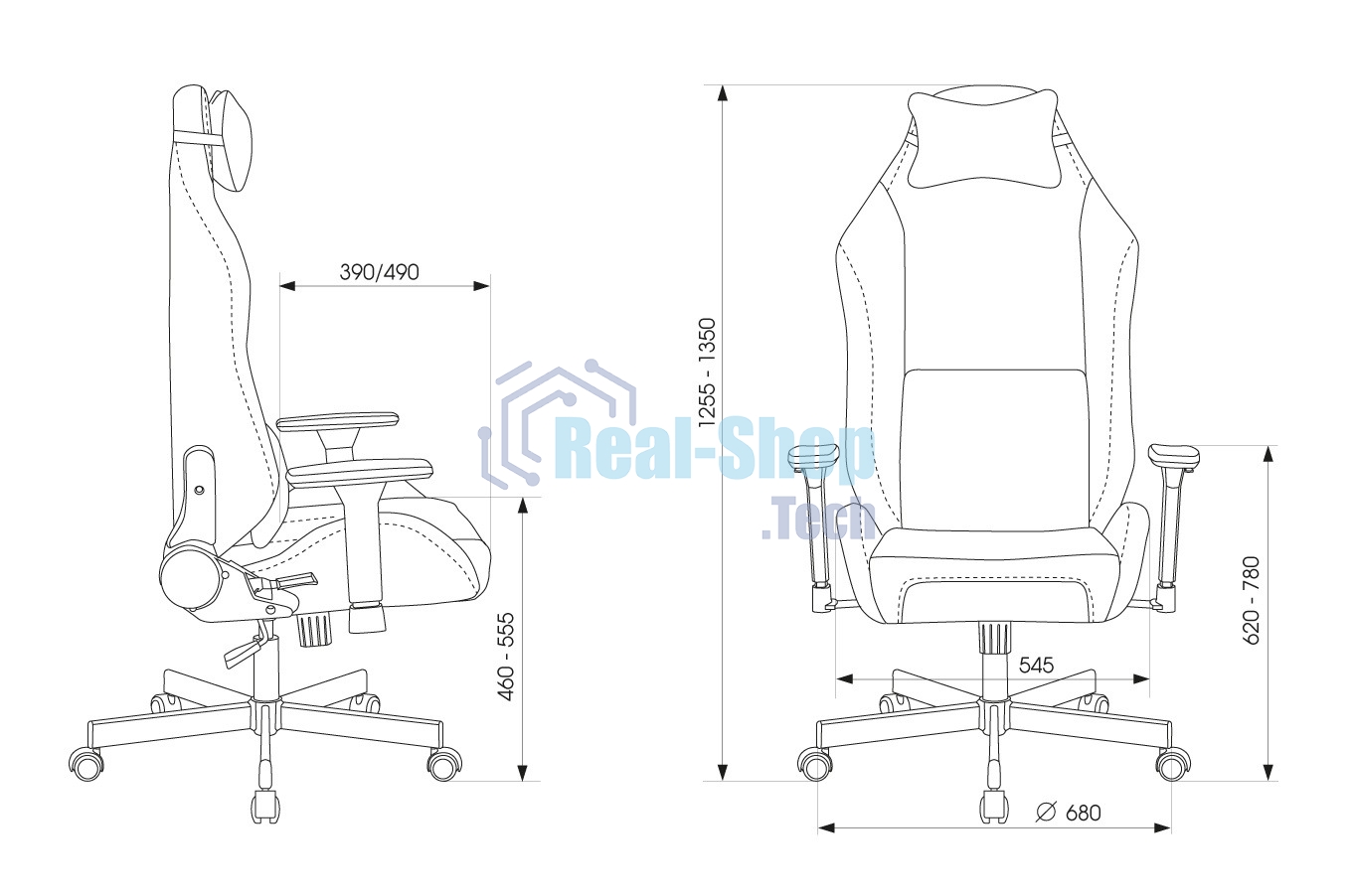 Кресло игровое Бюрократ Knight N1 Fabric черный Light-20, с подголов. крестовина металл