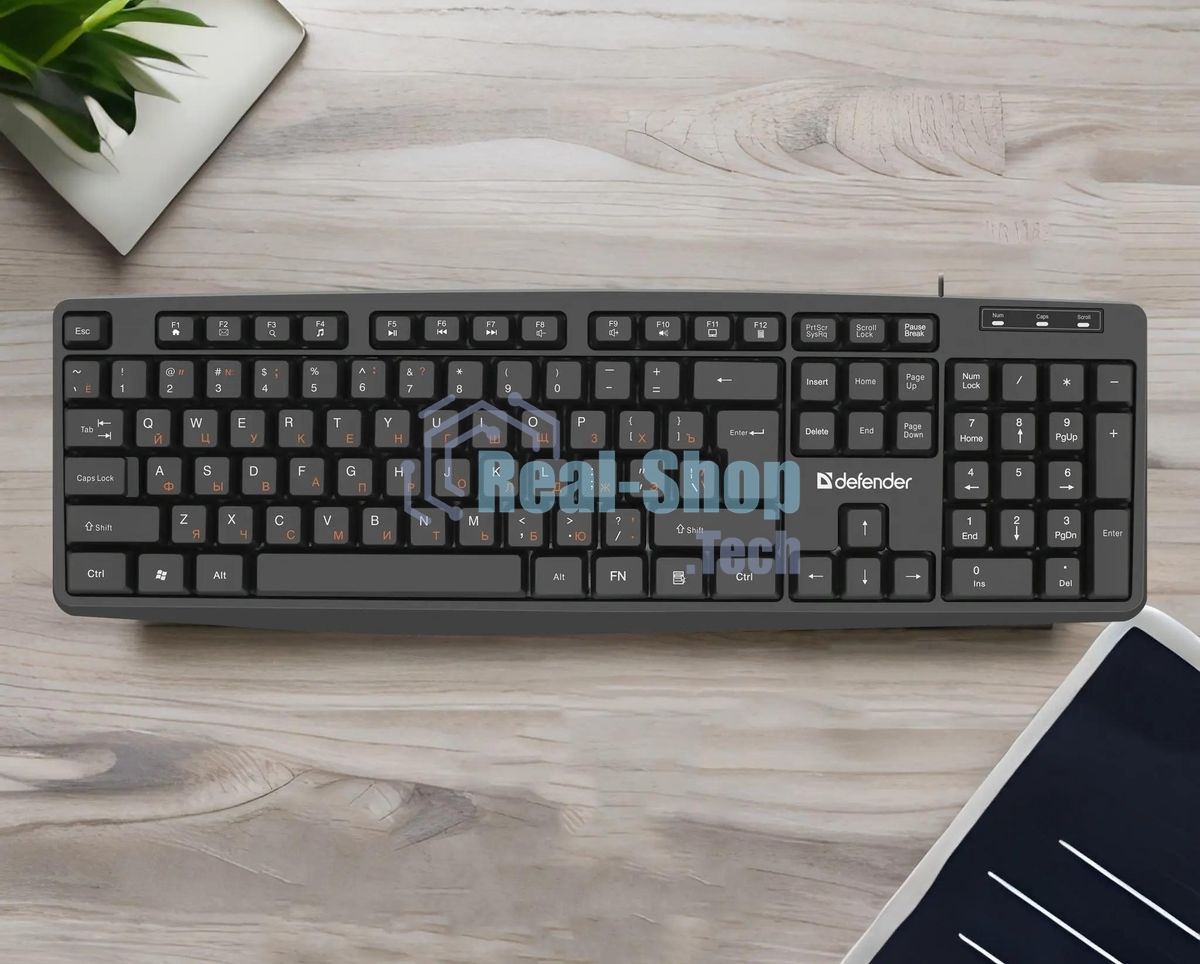 Клавиатура проводная Defender Concept HB-164, USB, черный