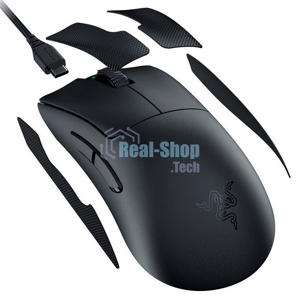 Мышь беспроводная/проводная Razer DeathAdder V3 Pro черный, 30000 dpi, радиоканал, USB, кнопки - 6