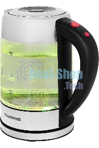 Чайник электрический Starwind SKG5213 1.7 л, 2200 Вт, черный/серебристый