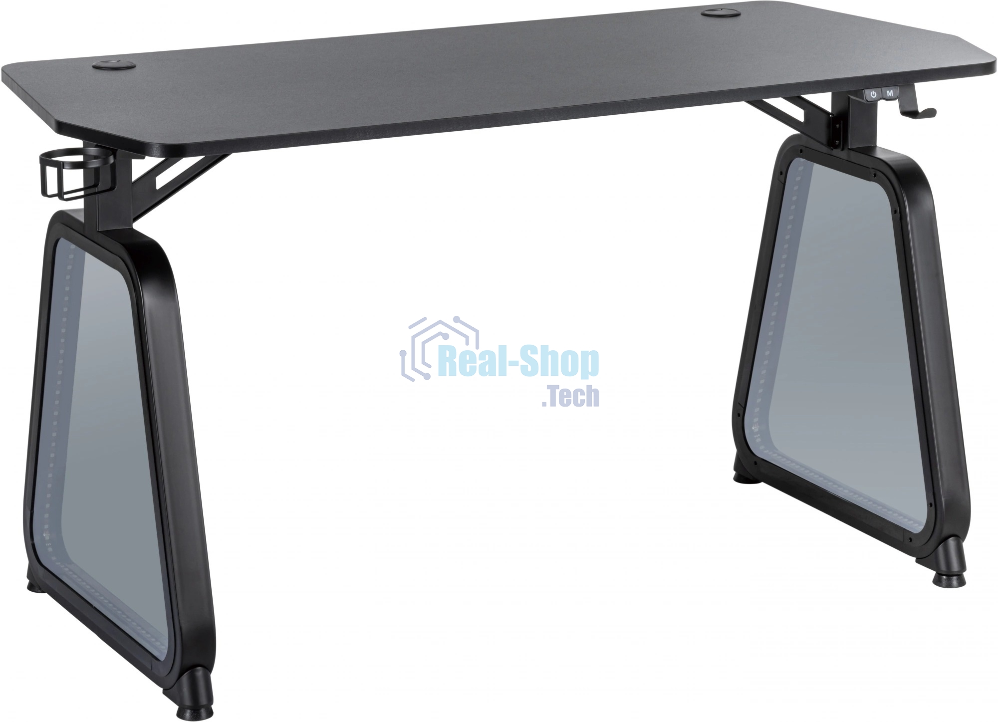 Стол игровой Cactus CS-GMD-BK-RGb столешница МДФ, черный каркас черный 136x60x75 см