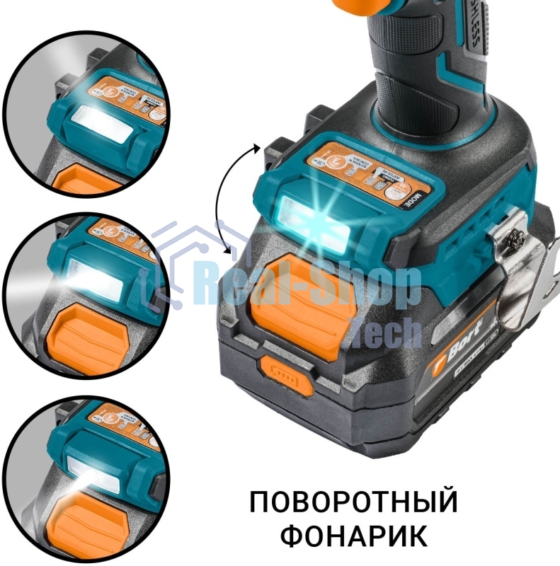 Дрель-шуруповерт Bort BAB-21Ix2Li-XDK, Аккумуляторная, 18В, 2 АКБ, Ударная