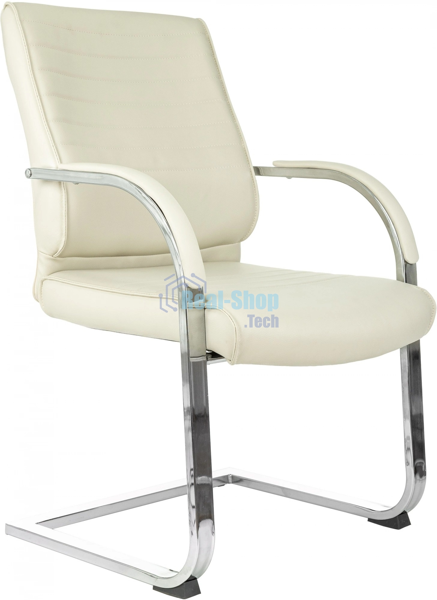 Кресло офисное Бюрократ T-8010-LOW-V/IVORY слоновая кость, искусственная кожа, на полозьях