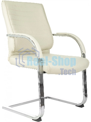 Кресло офисное Бюрократ T-8010-LOW-V/IVORY слоновая кость, искусственная кожа, на полозьях