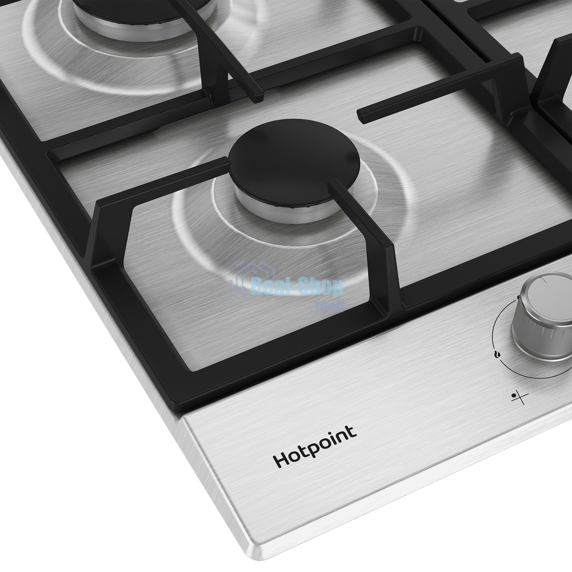 Газовая варочная поверхность Hotpoint HGMT 641 IX, 4 конфорки, нержавеющая сталь, 7400 Вт