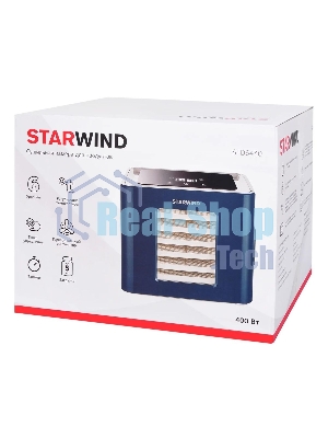 Сушилка для овощей и фруктов StarWind SFD6430, синий, 6 поддонов