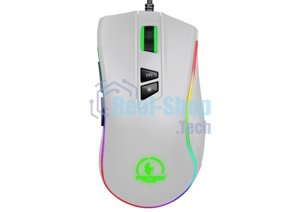 Мышь проводная Jet.A Panteon PS88 белый, 6200 dpi, USB, кнопки - 9