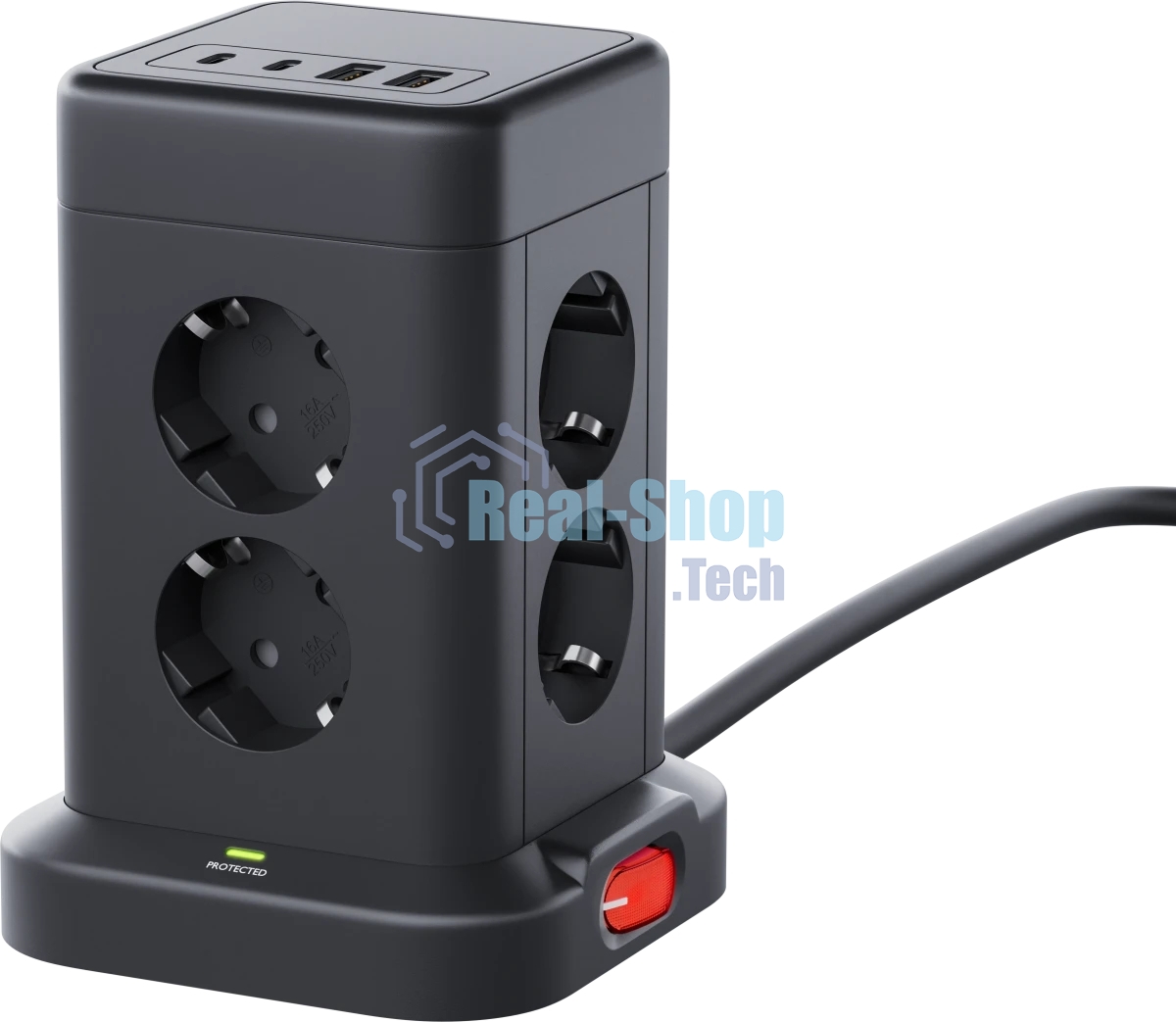 Сетевой фильтр Defender ILS 453 (3 м, 8 розеток, 2USB-A, 2USB-C)