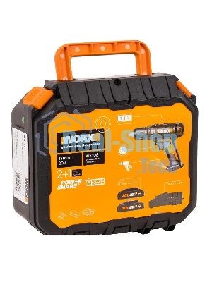 Дрель-шуруповерт Worx WX108, 20 В, 2 Ач, 45 Нм, щеточный