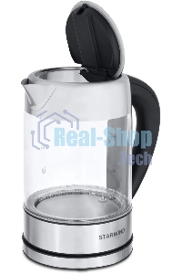 Чайник электрический Starwind SKG5213 1.7 л, 2200 Вт, черный/серебристый