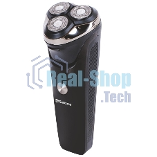 Электробритва SAKURA SA-5428BK 3гол, триммер, сух/влаж. бритье, черный