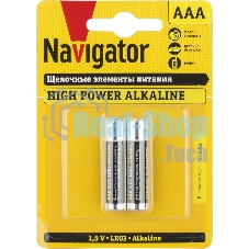 Элемент питания алкалиновый Navigator NBT-NE-LR03-BP2 (блист.2шт)