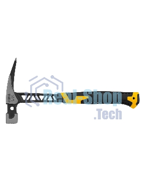 Молоток кровельщика Denzel 600 г, цельнокованый, боек с магнитом, двухкомп. обрезин. рук-ка