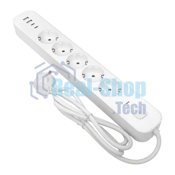 Удлинитель EKF UBA-LUX-503-TC 5х3 м IP20 2USB 2.4А+2type-C LUX 1.5 кв.мм