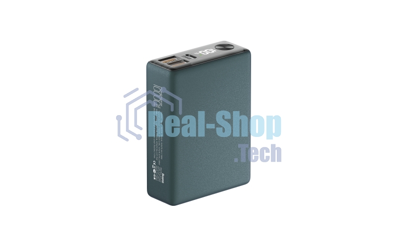 Портативный аккумулятор OLMIO QX-10, 10000mAh, 22.5W, QuickCharge3.0/PowerDelivery, LCD, темно-зеленый