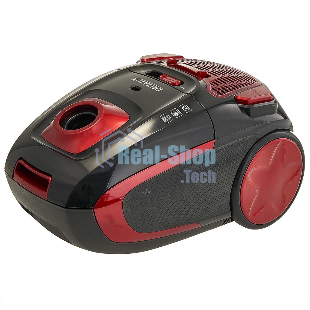 Пылесос Delta LUX DL-0848 черный/красный, 400/2200 Вт, уборка сухая, пылесборник мешок 3,5 л