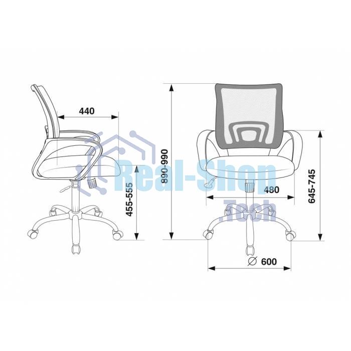 Кресло компьютерное Бюрократ CH-695N/SL/DG/TW-11 темно-серый TW-04 сиденье черный TW-11, крестовина хром
