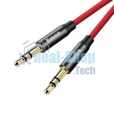 Кабель Baseus CAM30-C91 Yiven Audio Cable M30 AUX 3.5мм (M) to AUX 3.5мм (M) 1.5m Red+Black