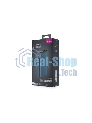 Портативный аккумулятор OLMIO QL-20, 20000mAh, 22.5W, QuickCharge3.0/PowerDelivery, LCD, голубой