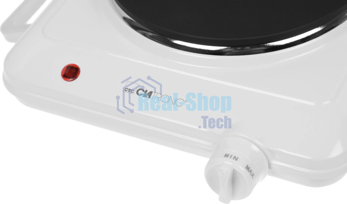 Плита настольная электрическая Clatronic EKP 3582 белый, 1.5 кВт, ТЭН, конфорки - 1, эмаль, поворотные переключатели