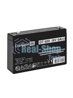 Аккумуляторная батарея ExeGate DT 609 (6V 9Ah, клеммы F2)