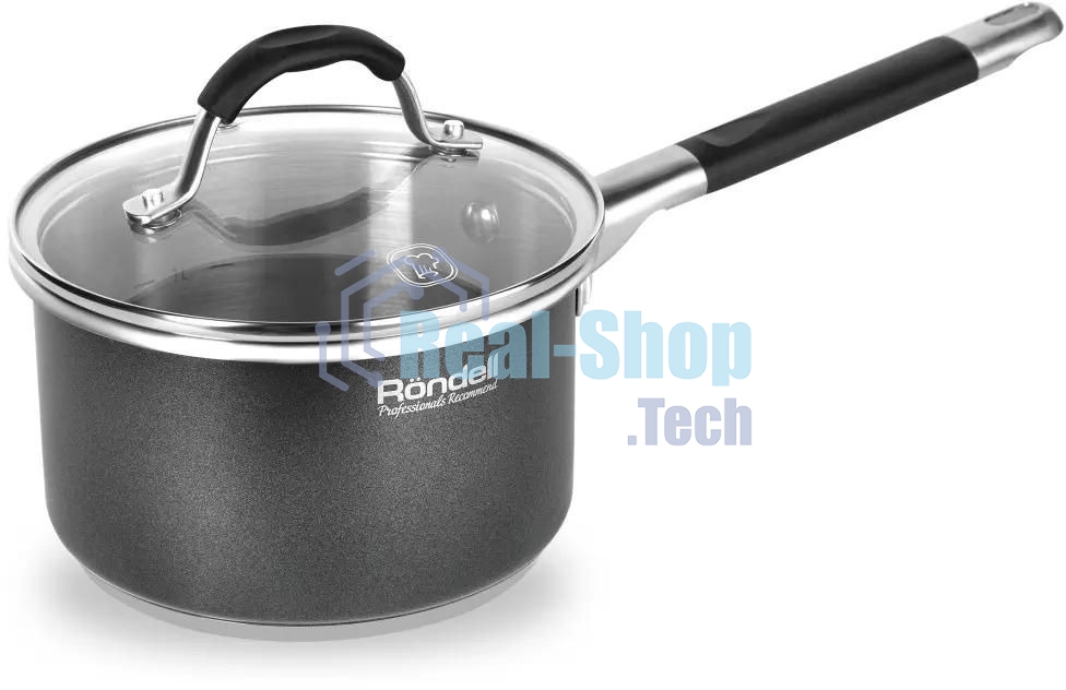 Ковш Rondell Stern RDS-008, 1.9л, с крышкой 16см, серый