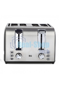 Тостер BQ T2001 Steel-Black, Мощность 1500 Вт, 7 степеней поджаривания, Функция подогрева, разморозки и 