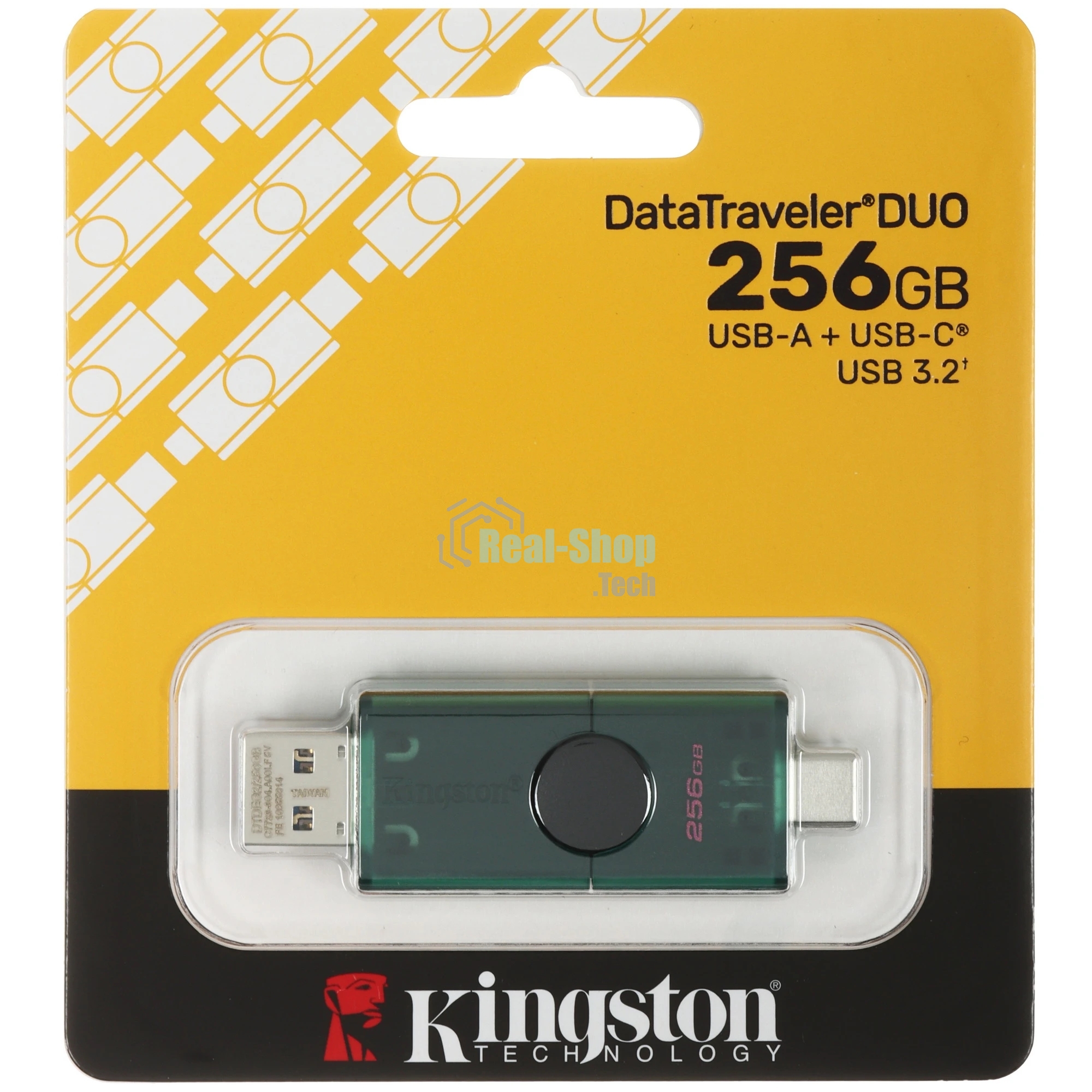Флешка USB Kingston 256Gb DataTraveler DTDEG2/256Gb, USB3.2, Type-C, зеленая