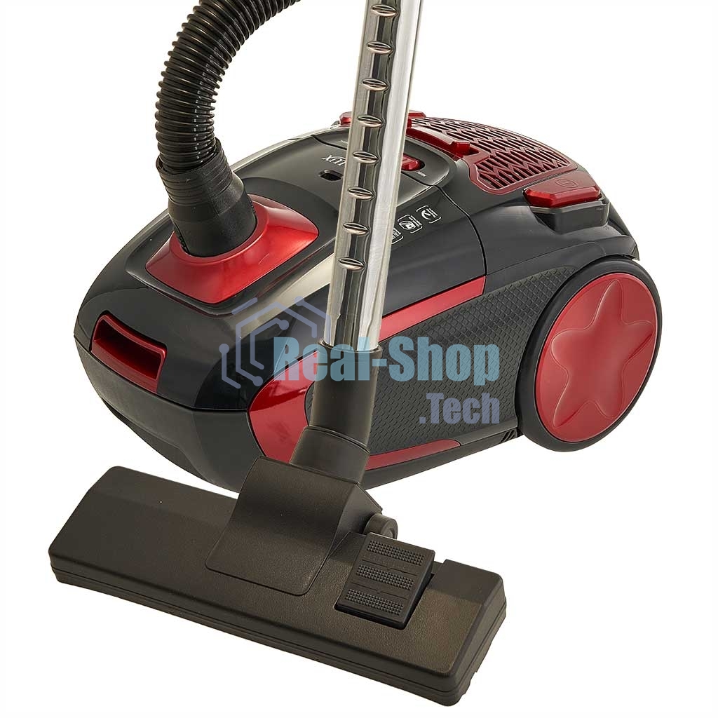 Пылесос Delta LUX DL-0848 черный/красный, 400/2200 Вт, уборка сухая, пылесборник мешок 3,5 л