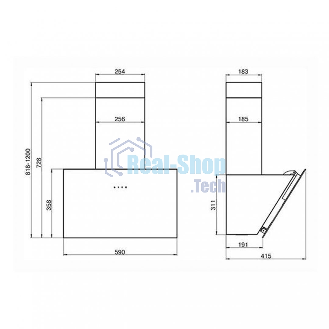 Вытяжка наклонная Elikor Антрацит 60П-650-Е3Д черный, 60 см, 650 куб. м/ч, 56 дБ