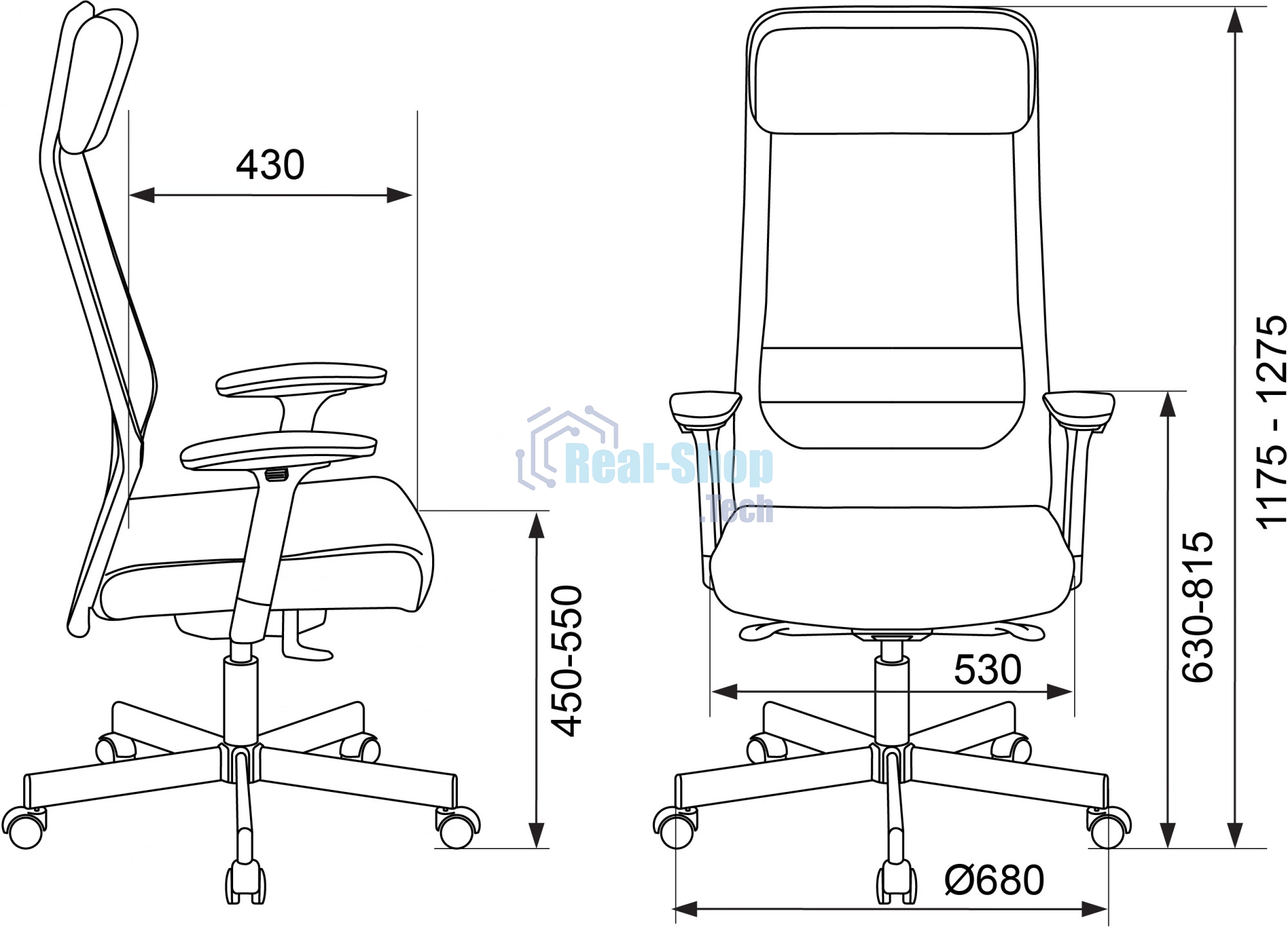 Кресло руководителя Бюрократ T-995 черный TW-01, сетка/ткань, крестов. металл черный