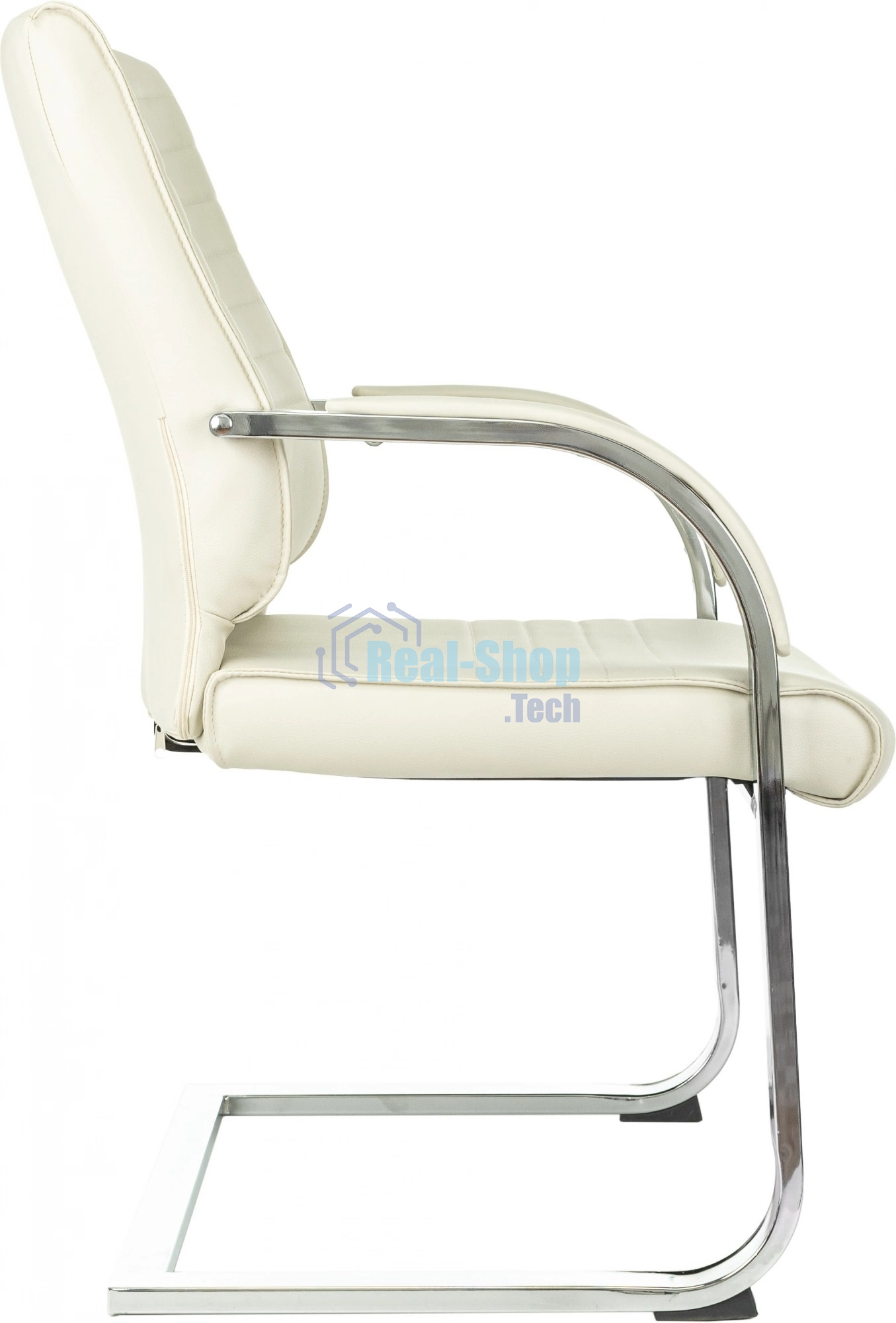 Кресло офисное Бюрократ T-8010-LOW-V/IVORY слоновая кость, искусственная кожа, на полозьях