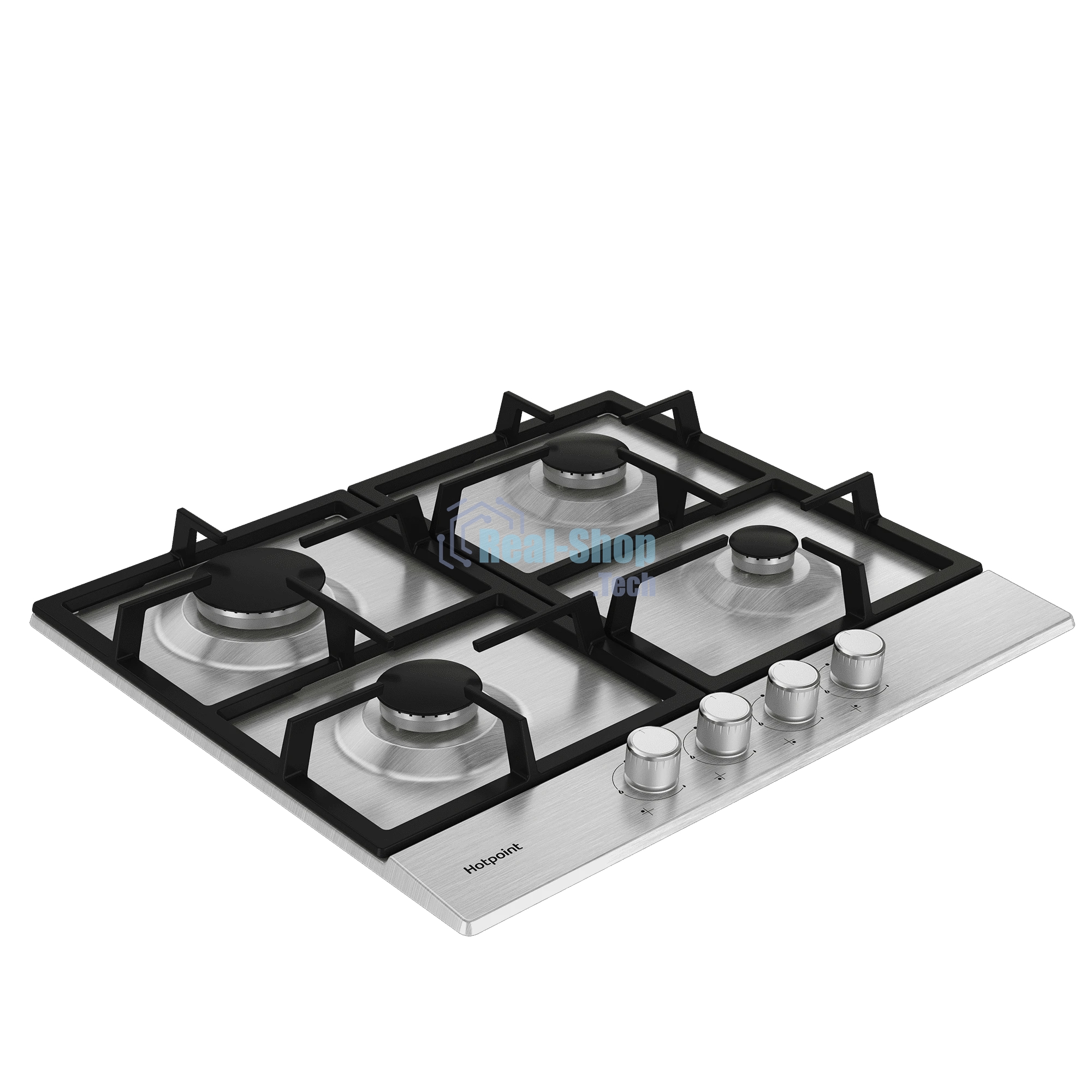 Газовая варочная поверхность Hotpoint HGMT 641 IX, 4 конфорки, нержавеющая сталь, 7400 Вт