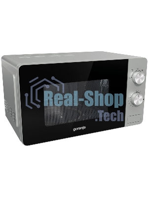 Микроволновая печь Gorenje MO20E1S серебристый, 20 л, 800 Вт, переключатели - поворотный механизм
