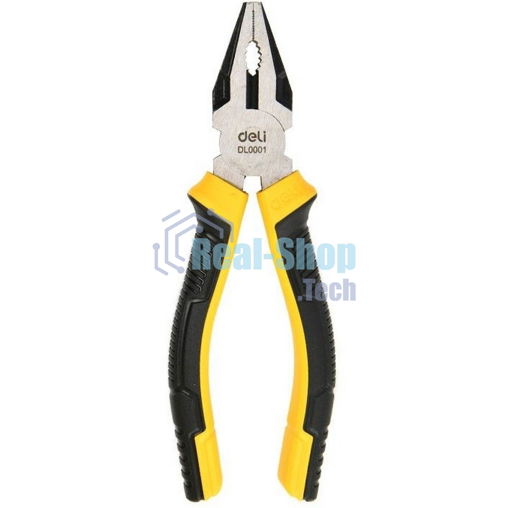Комбинированные плоскогубцы Deli DL0001 160 мм, двухкомпонентная прорезиненная рукоять